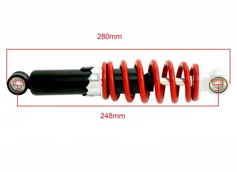AMORTYZATOR TYŁ 24,8CM ATV 110-125CC CZERWONY 