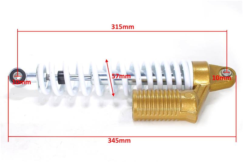 AMORTYZATOR PRZÓD ATV 32,5CM BIAŁY Z ZASOBNIKIEM 
