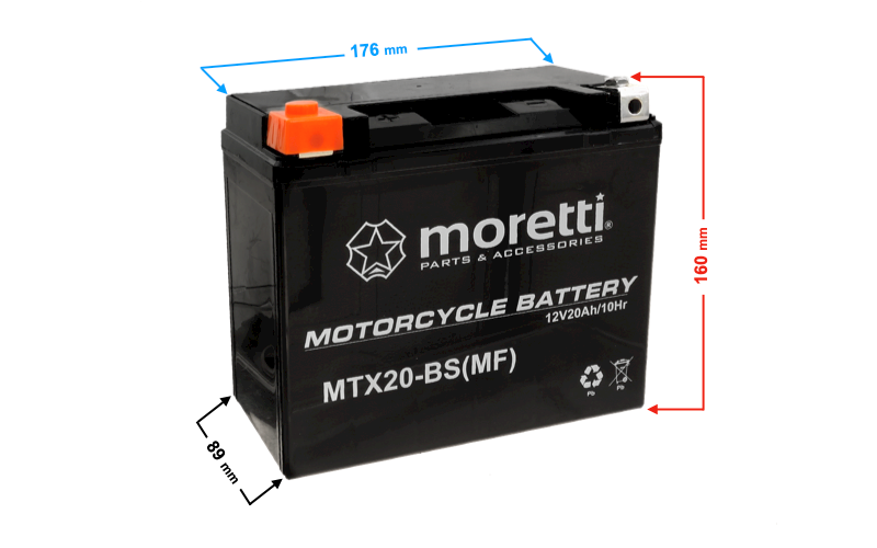 AKUMULATOR ŻELOWY AGM MTX20-BS MORETTI