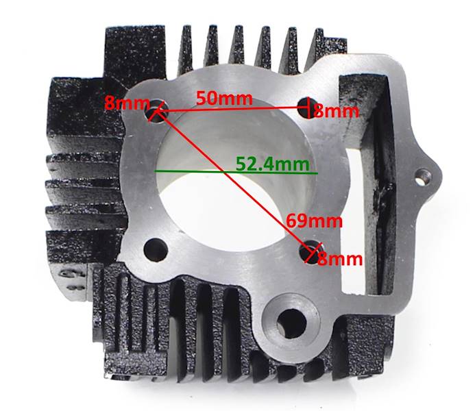 CYLINDER 110/125cc, 52,4mm/ 13mm/ 69/95mm
