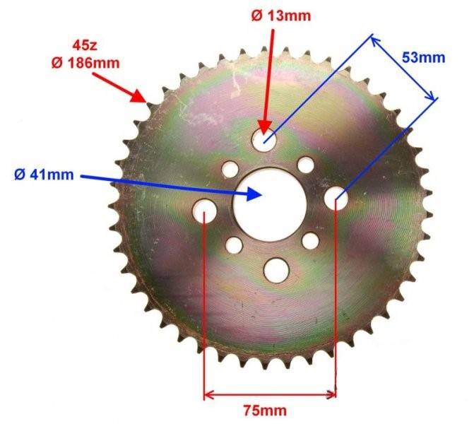 ZĘBATKA TYŁ 428H 45Z 41MM