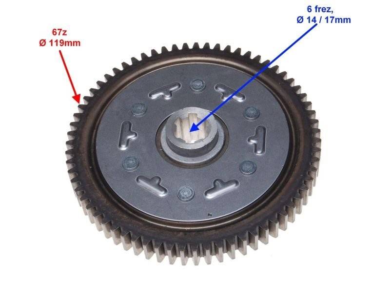 WOLNE KOŁO TALERZOWE SPRZĘGŁA ATV 110-125CC 67Z