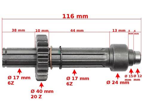 WAŁEK SPRZĘGŁOWY SKRZYNI BIEGÓW ATV 110-125CC