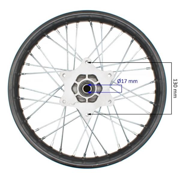 KOŁO FELGA/RAFKA 16" TYŁ CROSS 150CC CZARNA DEFENDER