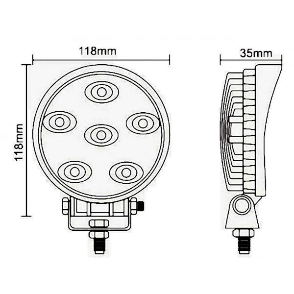 LAMPA ROBOCZA LED 18W 1100Lm OKRĄGŁA 