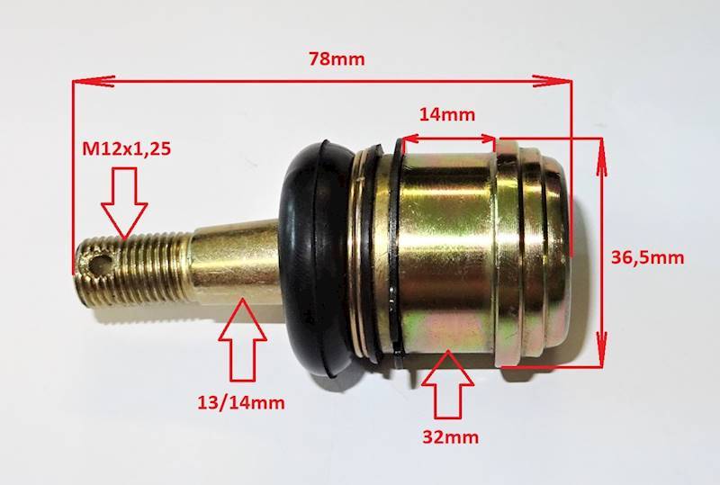 SWORZEŃ WAHACZA DOLNEGO ATV M12x1.25