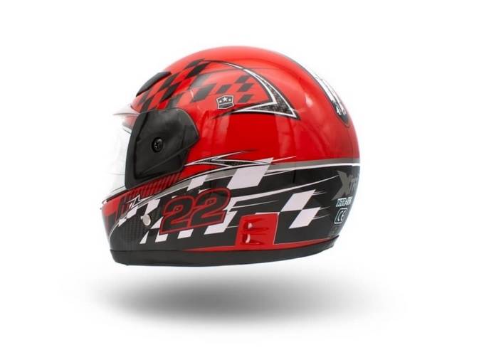 KASK DZIECIĘCY PEŁNY 501 CZERWONY • Rozmiar: XL