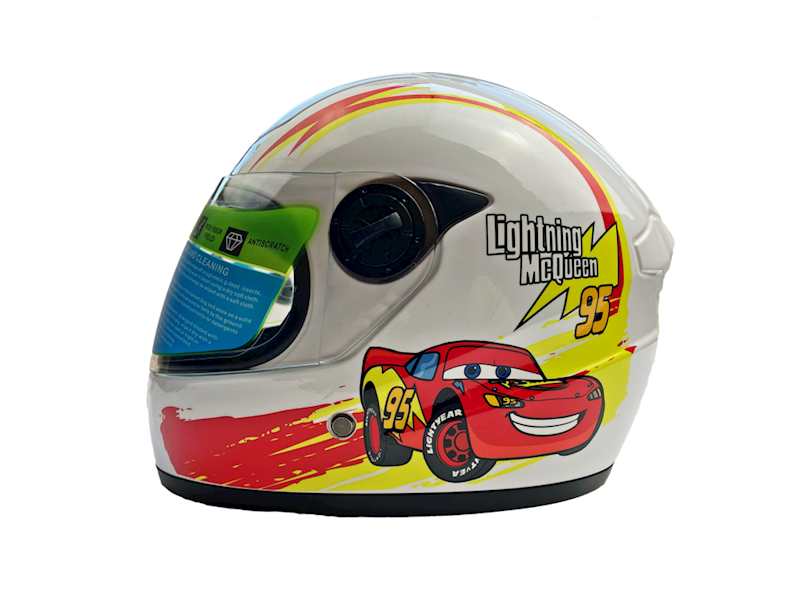 KASK DZIECIĘCY AUTA BIAŁY