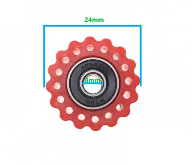 ROLKA NAPINACZA ŁAŃCUCHA NAPĘDOWEGO 38MM CZERWONA