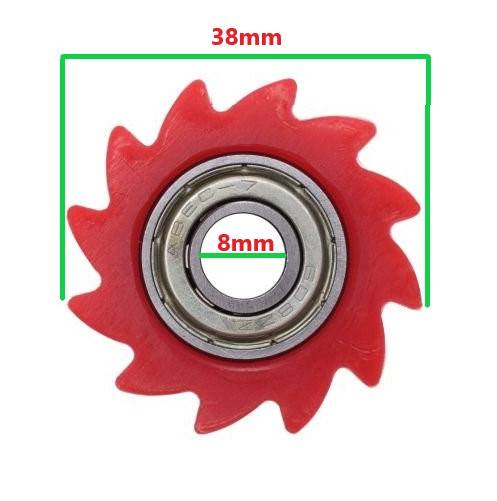ROLKA NAPINACZA ŁAŃCUCHA NAPĘDOWEGO 38MM CZERWONA