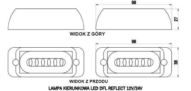STROBOSKOPY LED REFLECT 2x6 Z PRZEMIENNIKIEM BLUE 12/24V