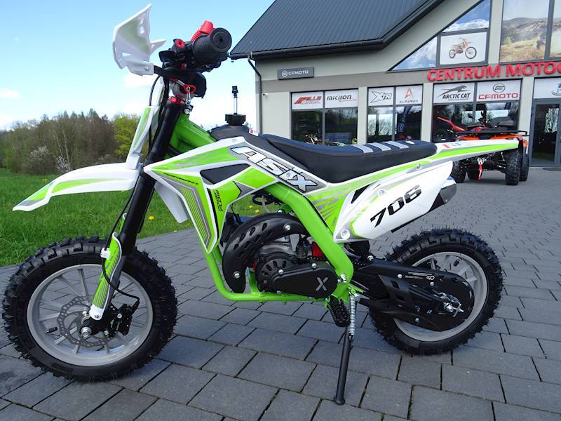 MINI CROSS ASIX 706 50CC 10/10 2T E-ST • Rodzaj skrzyni: Automat • Kolor: Biało/zielony