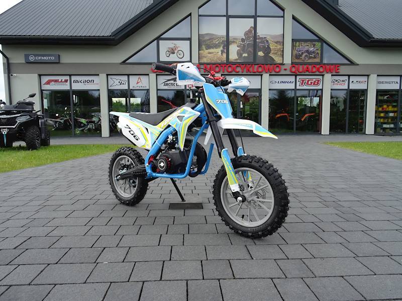 MINI CROSS ASIX 706 50CC 10/10 2T E-ST • Rodzaj skrzyni: Automat • Kolor: Biało/niebieski