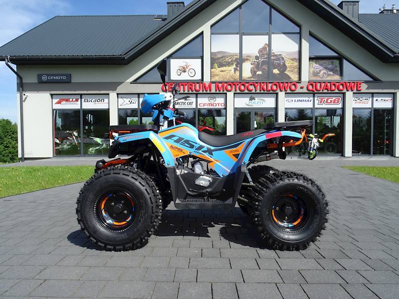 QUAD ASIX HUNTER 125CC 8" 1+1 NIEBIESKO-POMARAŃCZOWY • QUAD ASIX HUNTER 125CC 8" 1+1 • Kolor: Niebieski