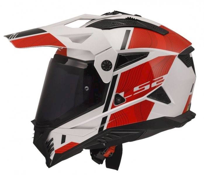 KASK LS2 MX702 PIONEER II HILL WHITE RED L