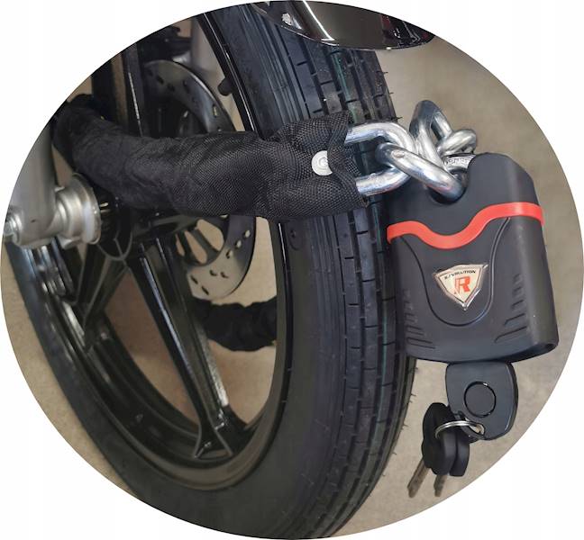 BLOKADA KŁÓDKA DO ZABEZPIECZENIA ROWERU MOTOCYKLA