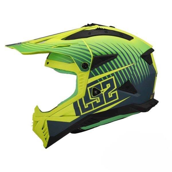 KASK LS2 MX708 FAST II DUCK MATT H-V GREEN YEL S