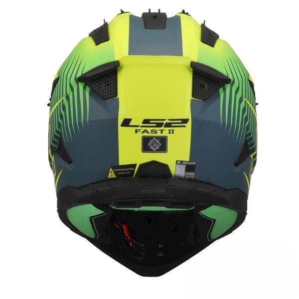 KASK LS2 MX708 FAST II DUCK MATT H-V GREEN YEL S