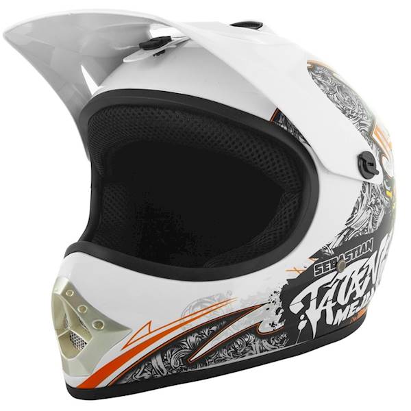 KASK JUNIOR WL-801 TATAN BIAŁY S + RĘKAWICE CZARNE S + GOGLE CZARNE