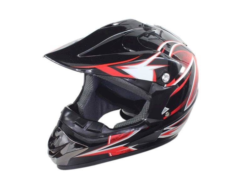 KASK ENDURO CZARNO-CZERWONY L