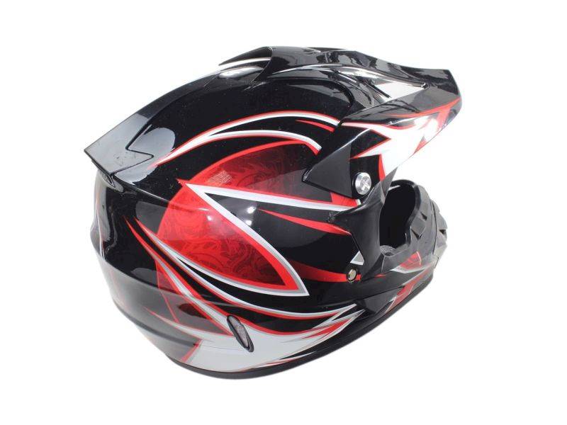 KASK ENDURO CZARNO-CZERWONY L