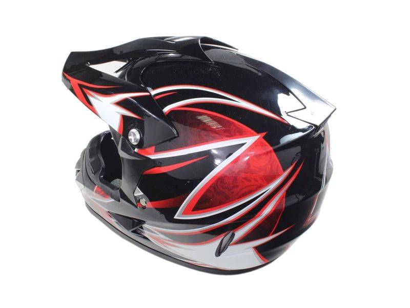 KASK ENDURO CZARNO-CZERWONY L