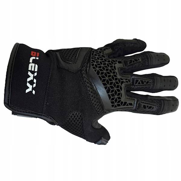 RĘKAWICE TEKSTYLNO-SKÓRZANE KRÓTKIE BLEXX EG-2554 CZARNE 2XL
