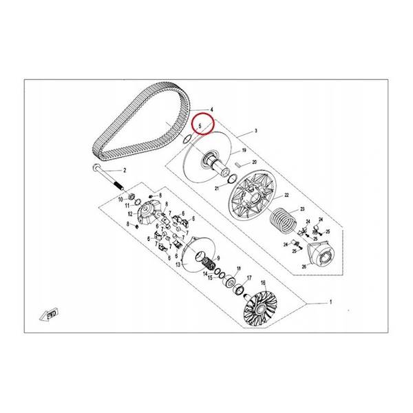 PODKŁADKA CVT CFMOTO 850 1000 CC  30/25/0,5mm 2szt.