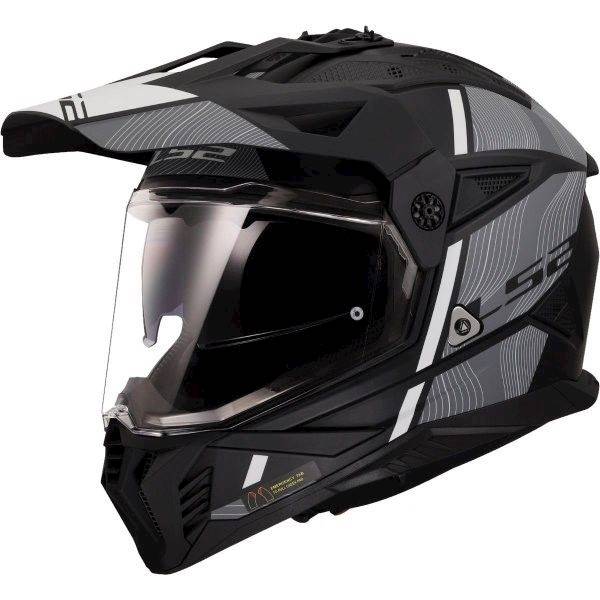 KASK LS2 MX702 PIONEER II HILL MATT BLACK WHITE L