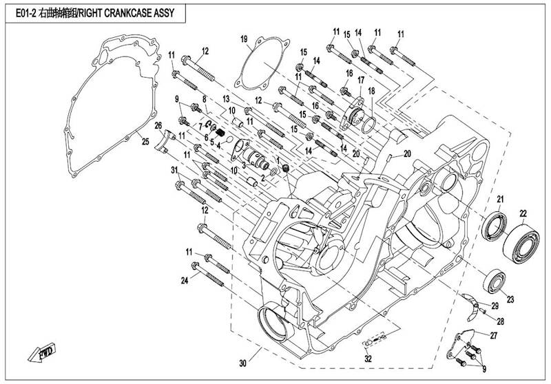 USZCZELKA KARTERU SPRZĘGŁA MAŁA CFMOTO 450 520 550 600 800 820