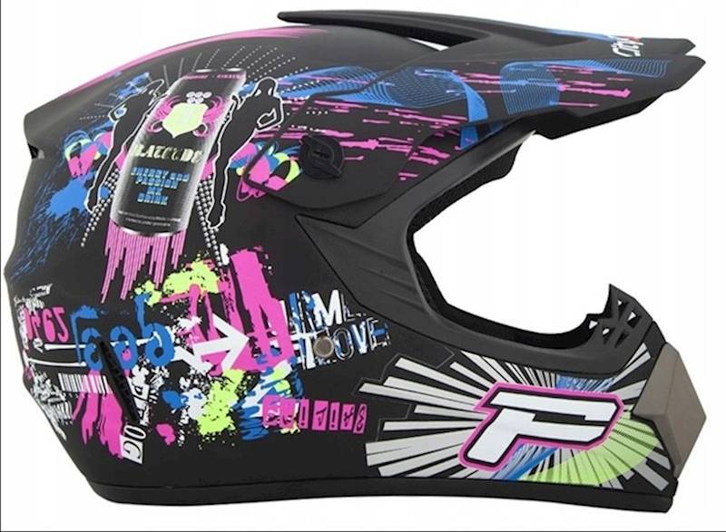 KASK JUNIOR WL-801A POWER MAT + RĘKAWICE CZARNE + GOGLE CZARNE • Rozmiar: L