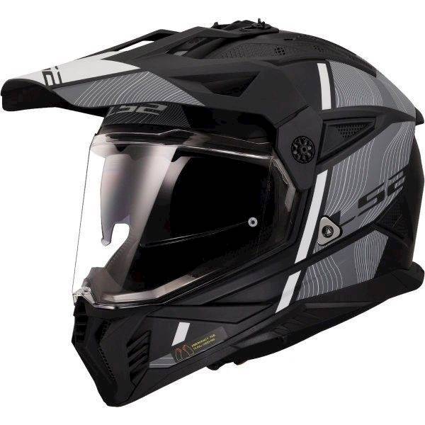 KASK LS2 MX702 PIONEER II HILL MATT BLACK WHITE M