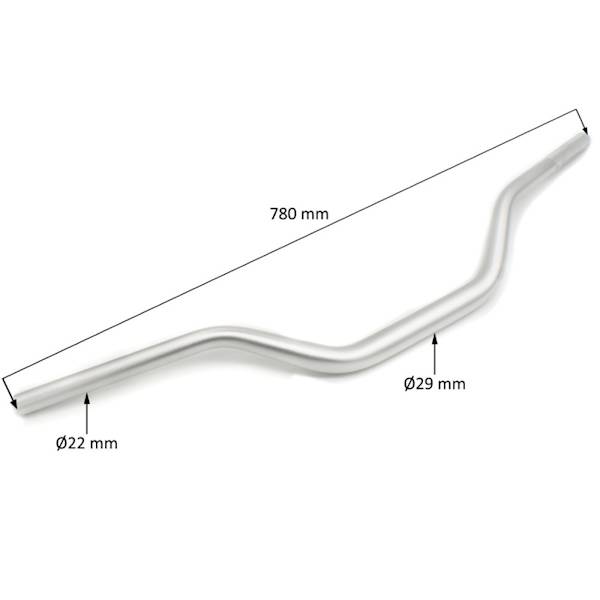 KIEROWNICA CROSS 300CC ALU SREBRNA DŁUGOŚĆ 78CM