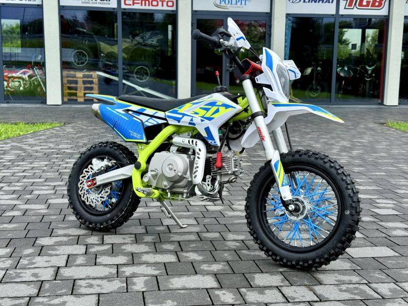 MINI CROSS ASIX XB18 70cc 12/10 AUTOMAT E-START LIMONKOWO-NIEBIESKI 