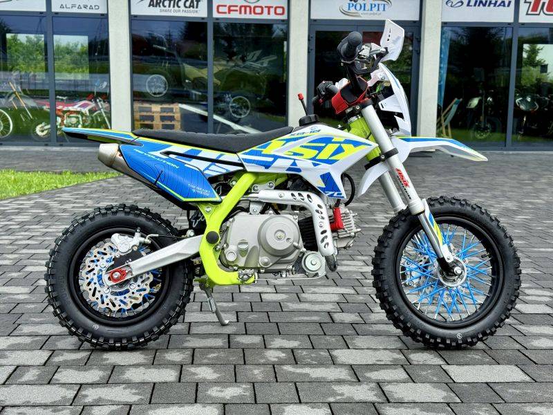MINI CROSS ASIX XB18 70cc 12/10 AUTOMAT E-START LIMONKOWO-NIEBIESKI 