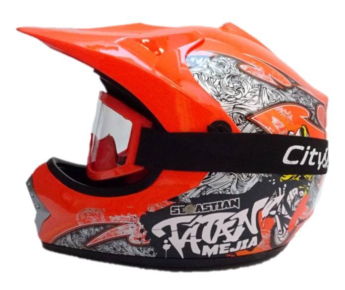KASK JUNIOR WL-801A TATAN CZERWONY L + RĘKAWICE CZERWONE L + GOGLE CZARNE 