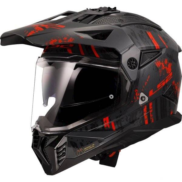 KASK LS2 MX702 PIONEER II CRAZY BLACK RED • Rozmiar: XXL • Kolor: Czarno/czerwony