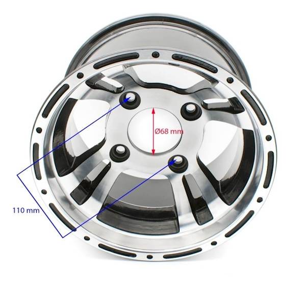 ALUFELGA 10" 4x110MM TYŁ QUAD ATV 250CC