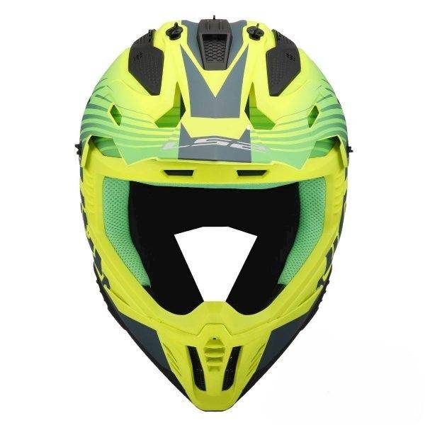 KASK LS2 MX708 FAST II DUCK MATT H-V GREEN YEL M
