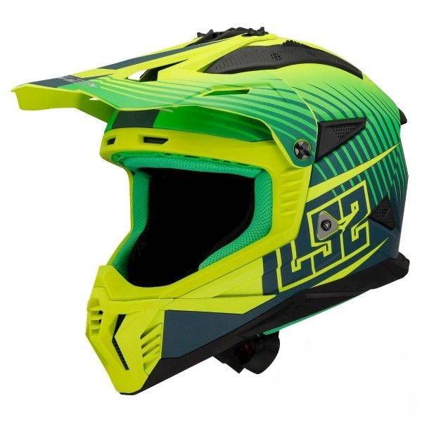 KASK LS2 MX708 FAST II DUCK MATT H-V GREEN YEL M