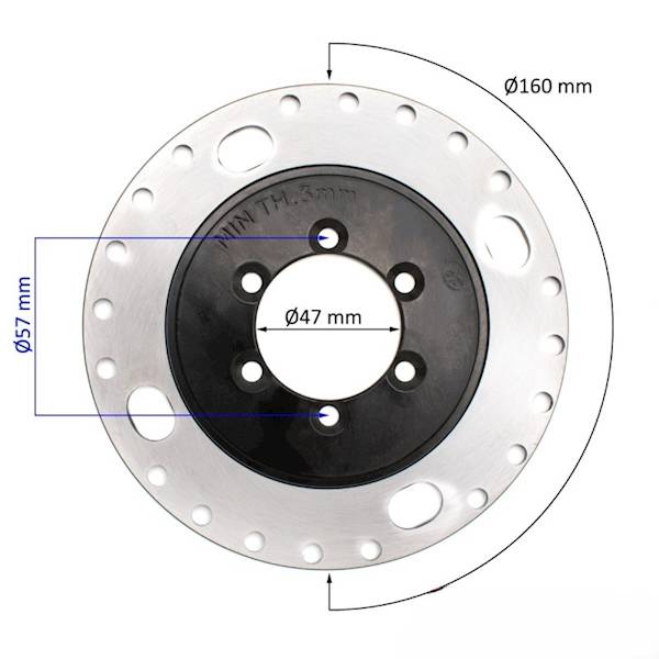TARCZA HAMULCOWA PRZÓD QUAD ATV 250CC 160MM