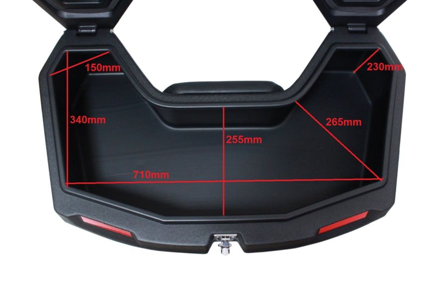 KUFER ATV PLASTIKOWY Z OPARCIEM ASIX MAGNUM/FOURCRAFT/RANGER