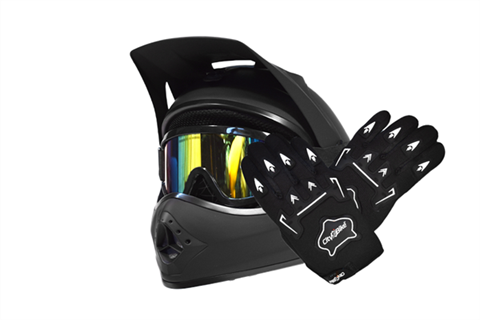 KASK JUNIOR MPX WL-801A CZARNY MAT + RĘKAWICE CZARNE + GOGLE REFLEX  • Rozmiar: L