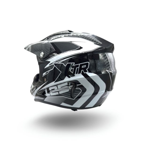 KASK JUNIOR CROSS 125 BIAŁO CZARNY S