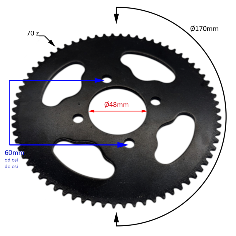 ZĘBATKA TYŁ 219H 70Z MINI QUAD ELEKTRYK