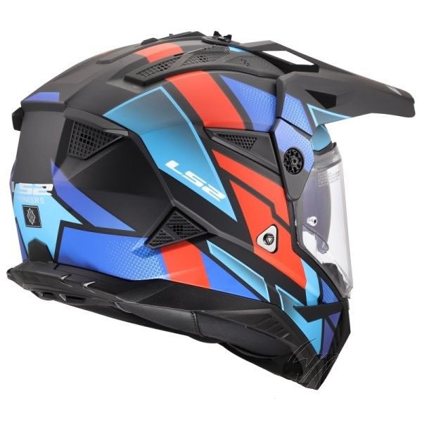 KASK LS2 MX702 PIONEER II BLOCK BLACK RED BLUE XL