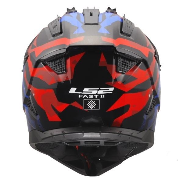 KASK LS2 MX708 FAST II GROTESK WHITE BLUE RED M
