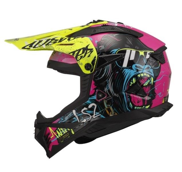 KASK LS2 MX708 FAST II GORILLA BL/LIN H-V YEL M