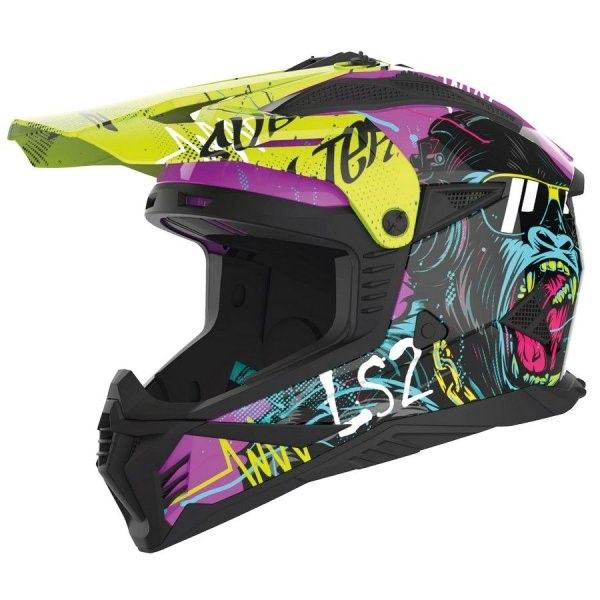 KASK LS2 MX708 FAST II GORILLA BL/LIN H-V YEL M