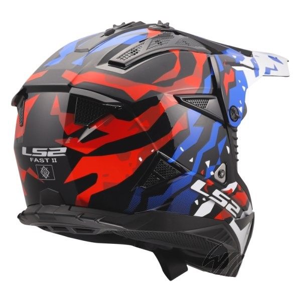 KASK LS2 MX708 FAST II GROTESK WHITE BLUE RED XXL